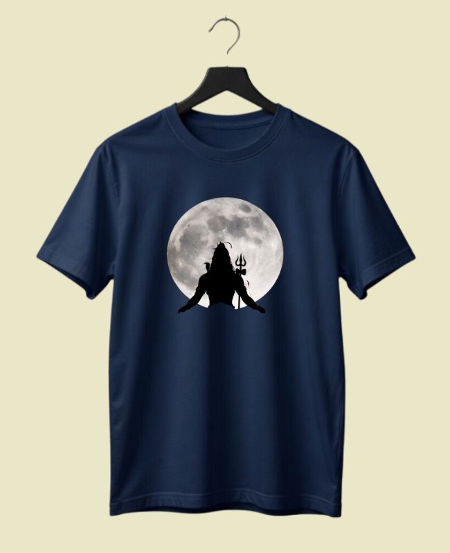 Shiv with Moon Half-Sleeve T-Shirt
