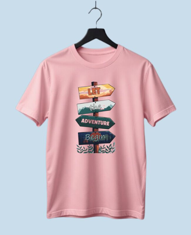Left The Adventure Begin Half Sleeve T-shirt