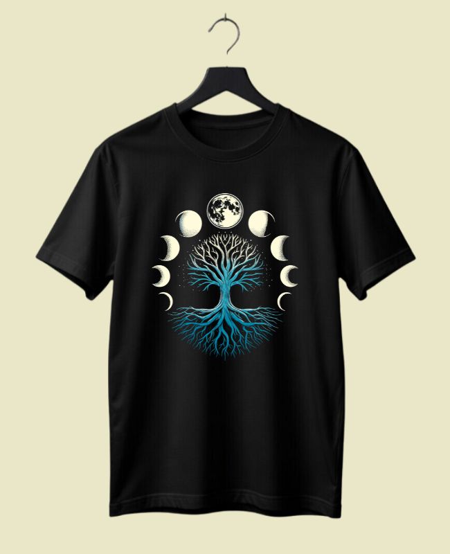 Moon Phrases Half Sleeve T-Shirt